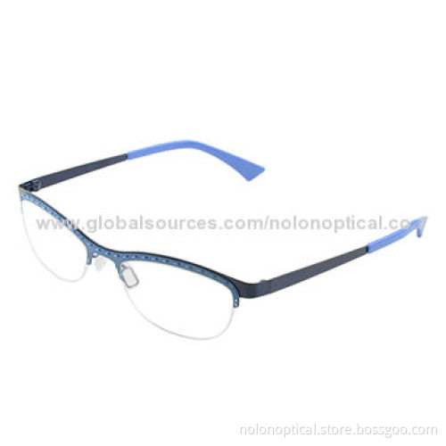 New style stainless steel spectacle frames with demo lens, customized logo